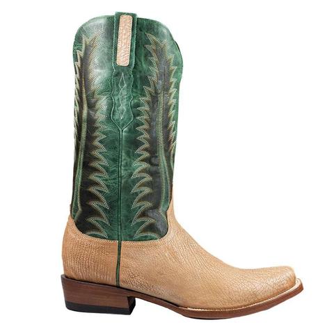 Azulado Rip Sanded Shark with Green Top Men's Boots